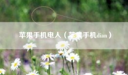 苹果手机电人（苹果手机dian）