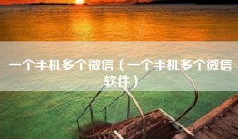 一个手机多个微信（一个手机多个微信软件）