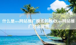 什么是seo网站推广模式的核心,seo网站推广什么意思