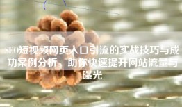 SEO短视频网页入口引流的实战技巧与成功案例分析，助你快速提升网站流量与曝光