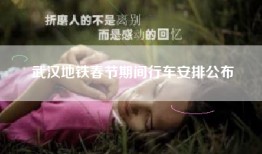 武汉地铁春节期间行车安排公布
