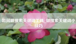 如何做搜索关键词工具_做搜索关键词小技巧