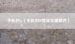 手机的lp（手机的lP地址在哪修改）