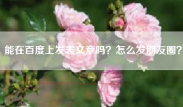 能在百度上发表文章吗？怎么发朋友圈？