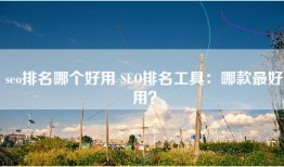 seo排名哪个好用 SEO排名工具：哪款最好用？