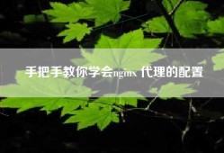 手把手教你学会nginx 代理的配置