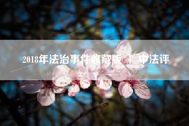 2018年法治事件收藏版 ︱ 中法评