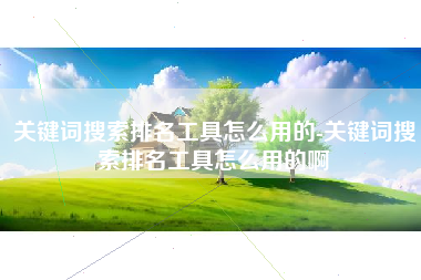 关键词搜索排名工具怎么用的-关键词搜索排名工具怎么用的啊