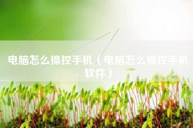 电脑怎么操控手机（电脑怎么操控手机软件）