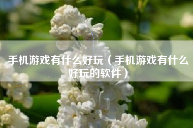 手机游戏有什么好玩（手机游戏有什么好玩的软件）